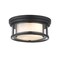 Z-Lite Willow 2 Light Flush Mount, Matte Black, Inner White & Outer Clear 426F12-MB - alternate 1